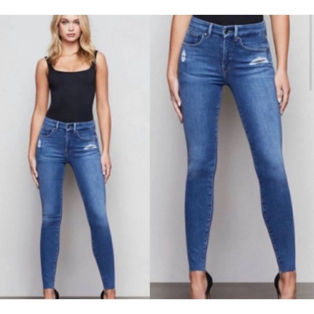 Good American High Waist Good Legs Skinny Raw Hem Sz 00/24